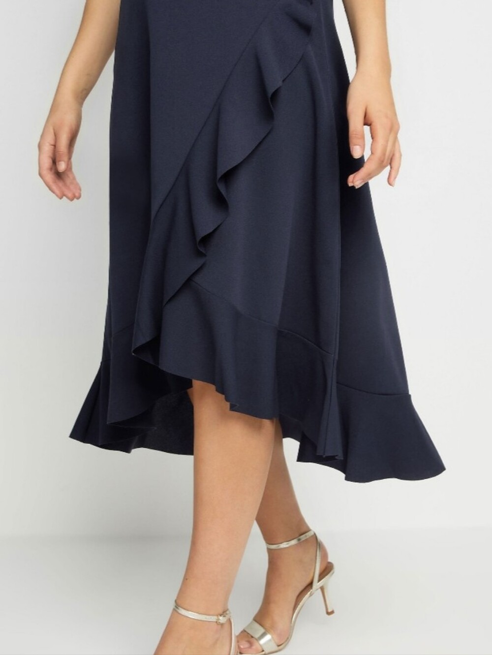 Women's Navy Frill Pure Essence  Midi Skirt